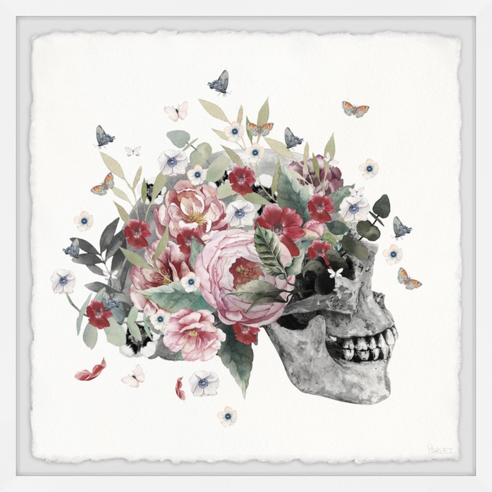 💎RARE💎🆕Marmont Hill/Parvez Taj “Mystery Skull” Hand Foiled Framed Art, 12” x 12”